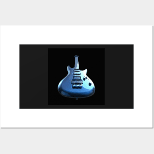 Colourful rock guitar with high gloss reflection. Posters and Art